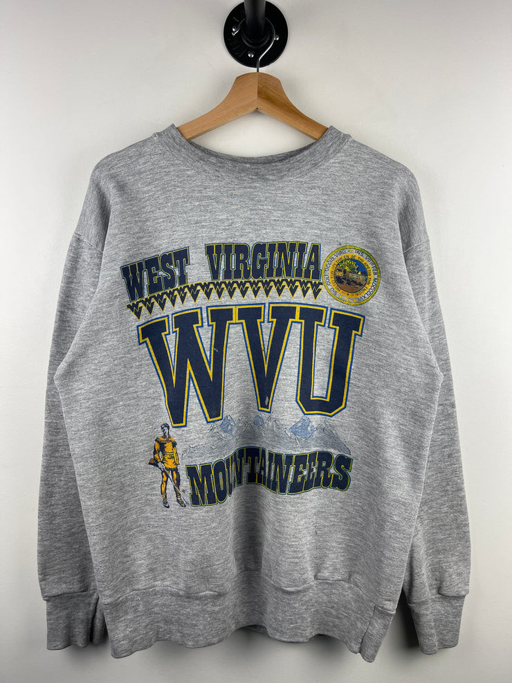 Vintage 90s West Virginia Mountaineers Grey Crewneck