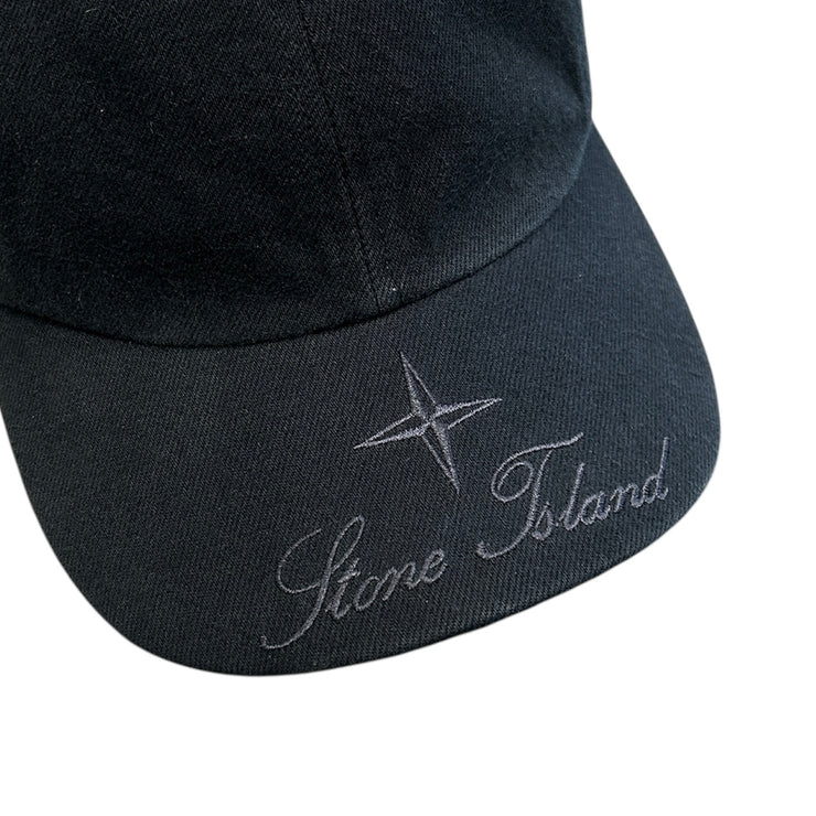 Supreme X Stone Island FW23 Black Denim 6 Panel Strapback Hat