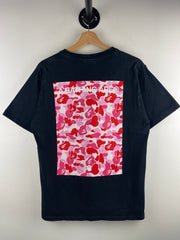 Bape Spellout Pink Camo Box Black Tee