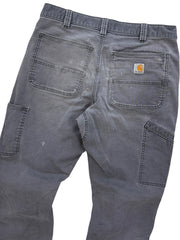 Vintage Carhartt Relaxed Fit Double Knee Grey Work Pants