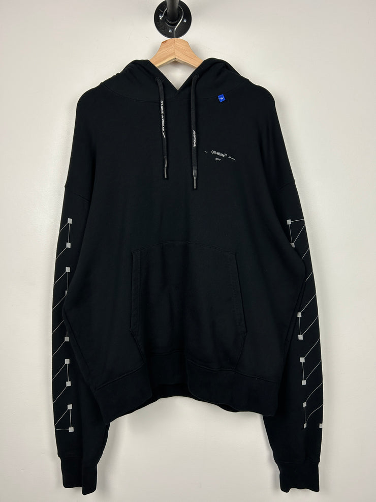 Off White Diagonal Backbone Arrows Black Hoodie