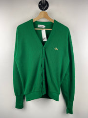 Vintage 80s Izod Lacoste Golf Wool Green Cardigan Sweater