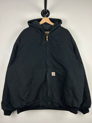 Vintage Carhartt Active Black Hooded Work Jacket J140 BLK