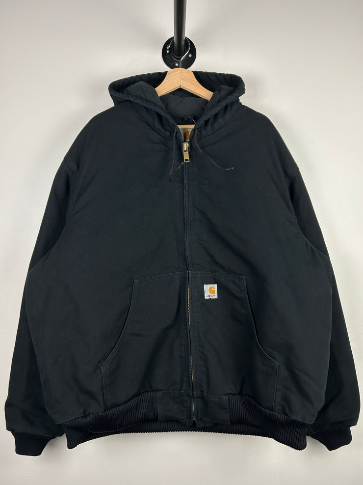 Vintage Carhartt Active Black Hooded Work Jacket J140 BLK