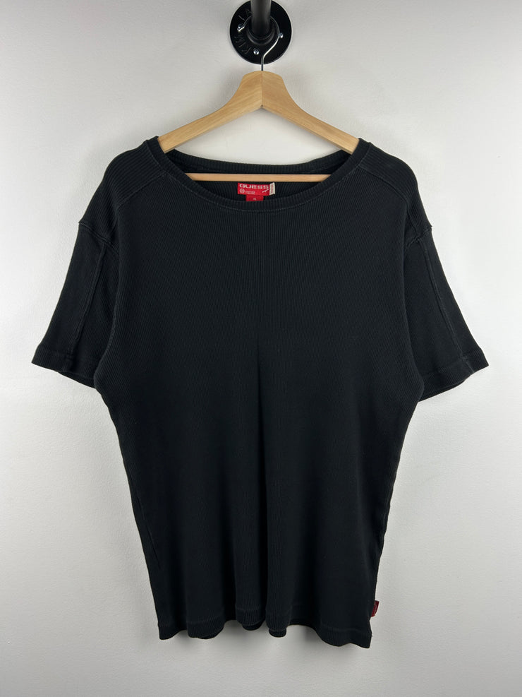 Vintage Guess Ribbed Blank Black Tee