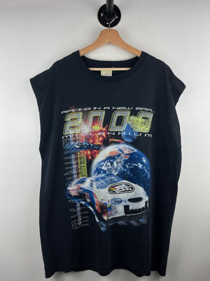 Vintage 2000 Nascar Racing In A New Era Black Cut Off Tank Top