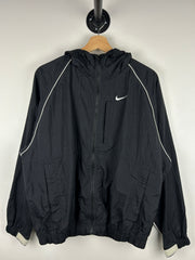 Vintage 90s Nike Mini Swoosh Black Hooded Windbreaker