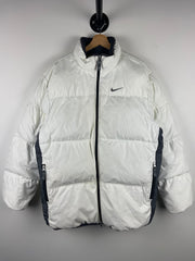 Vintage Nike Swoosh White Down Filled Puffer Jacket