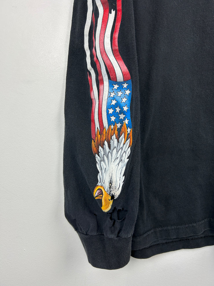 Vintage Eagle All Gave Some Some Gave All Flag Long Sleeve