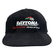 Vintage 90s Nascar Daytona International Speedway Budweiser Black Strapback Hat