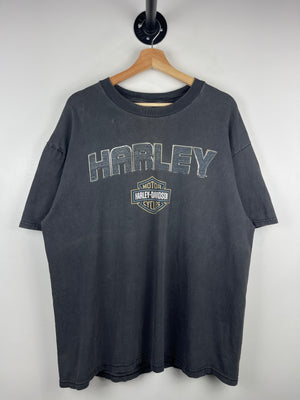 Vintage 90s Harley Davidson Virginia Beach Virginia Faded Black Tee