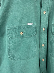 Vintage 90s Carhartt Green Button Up Long Sleeve Shirt