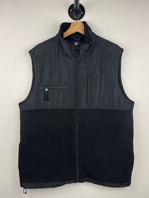 Vintage Chaps Ralph Lauren Black Fleece Zip Up Vest