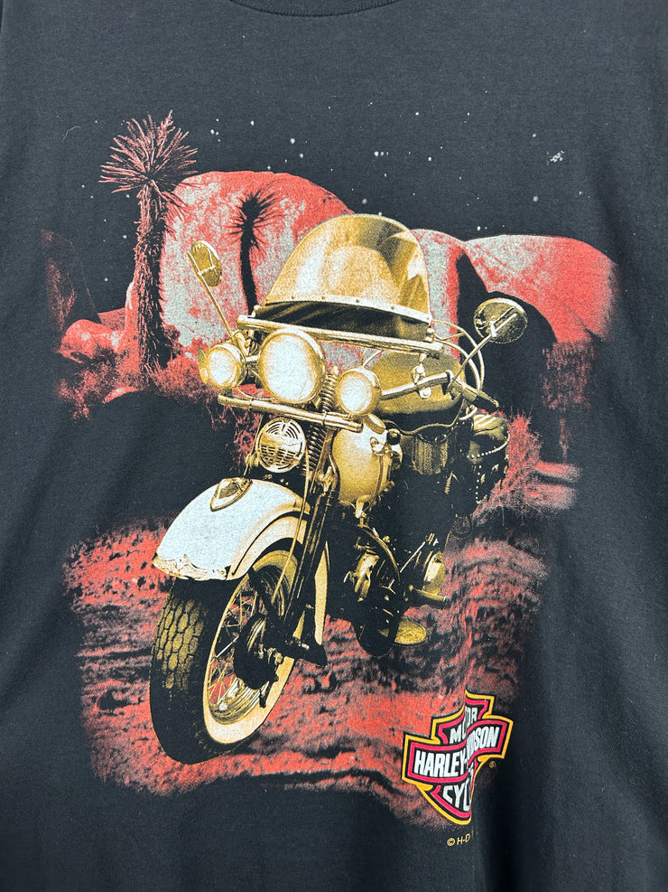 Vintage 90s Harley Davidson Fat Boy Road Glide Black Tee