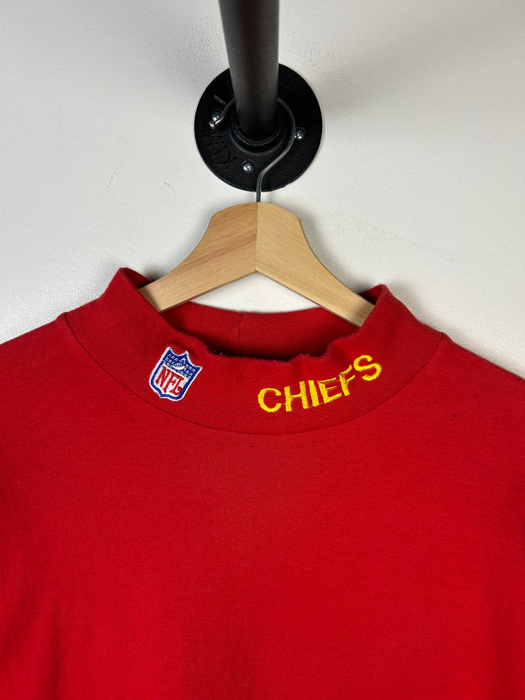 Vintage 90s NFL Kansas City Chiefs Red Mock Neck Long Sleeve