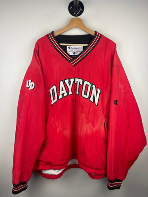 Vintage 90s Champion University Of Dayton Ohio Red Pullover Windbreaker