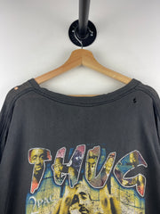 Vintage 90s Tupac Shakur 2Pac Thug Life Black Rap Tee