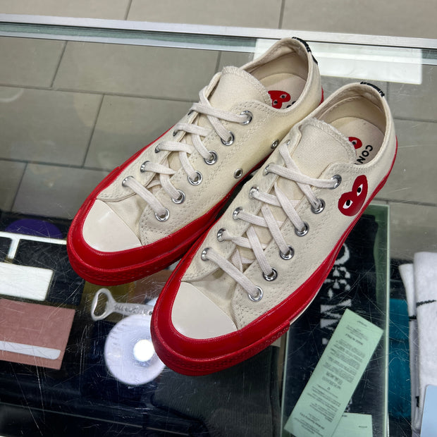 Converse x Comme Des Garçons Play Chuck Taylor Low Egret Red Midsole