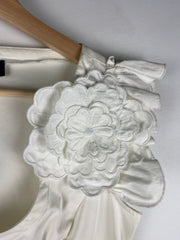 Vintage Moschino Women's White Flowered Dress