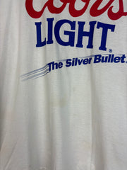 Vintage 90's Coors Light Silver Bullet White Tee