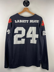 Vintage 90s Labatt Blue Beer Black Long Sleeve Jersey