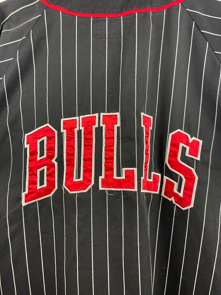 Vintage 90s NBA Starter Chicago Bulls Pinstripe Black Baseball Jersey