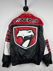 Vintage 90s Jeff Hamilton Dodge Viper Leather & Satin Reversible Jacket
