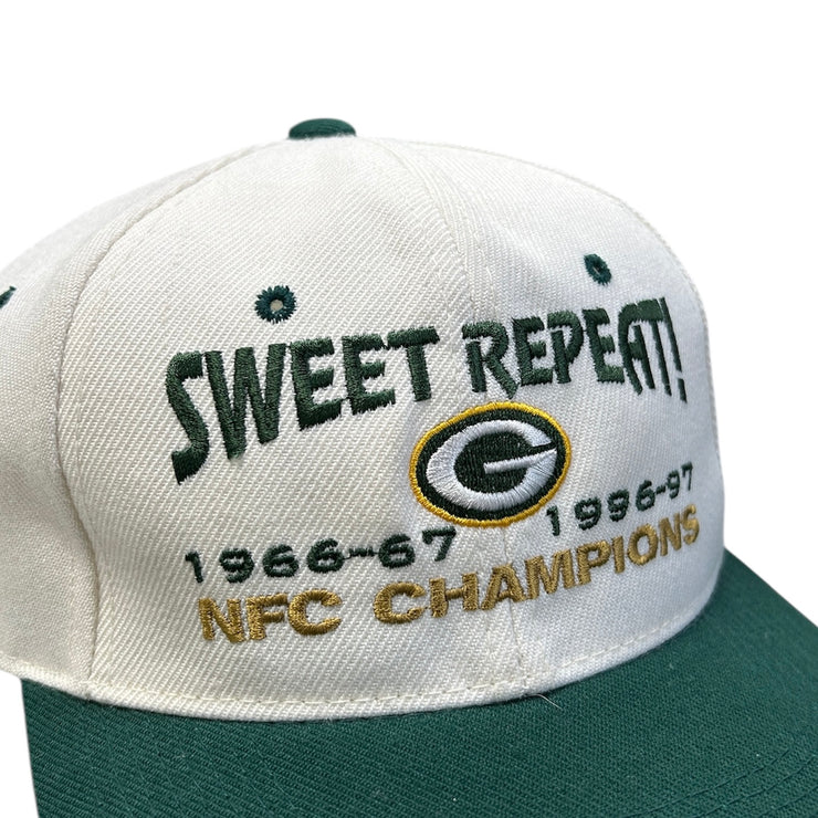 Vintage 90s NFL Green Bay Packers NFC Champions White Snapback Hat