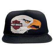 Vintage 80s Harley Davidson Screamin Eagle Black Trucker Snapback Hat