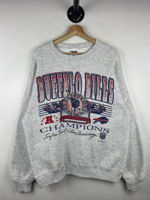 Vintage 90s NFL Buffalo Bills AFC Champions Grey Crewneck