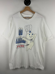 Vintage 90s Pillsbury Dough Boy Go Ahead Push White Tee
