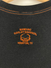 Vintage Harley Davidson Embroidered Black Waffle Knit Tank Top