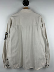 Vintage Harley Davidson Patch Cream Button Up Long Sleeve Shirt