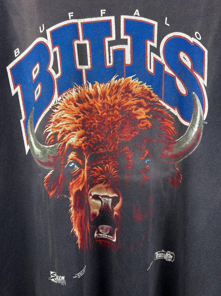 Vintage 90s NFL Salem Buffalo Bills Buffalo Faded Black Tee