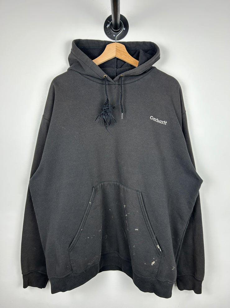 Vintage 90s Carhartt Spellout Black Hoodie K121 BLK