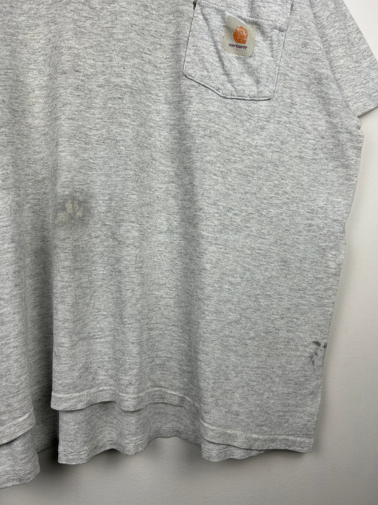 Vintage 90s Carhartt Thrashed Grey Pocket Tee