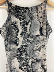 Vintage 90s YM Clothing Women's Snake Print Velour Tank