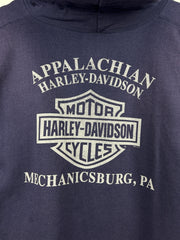 Vintage Harley Davidson Paint Splattered Mechanicsburg Navy Hoodie