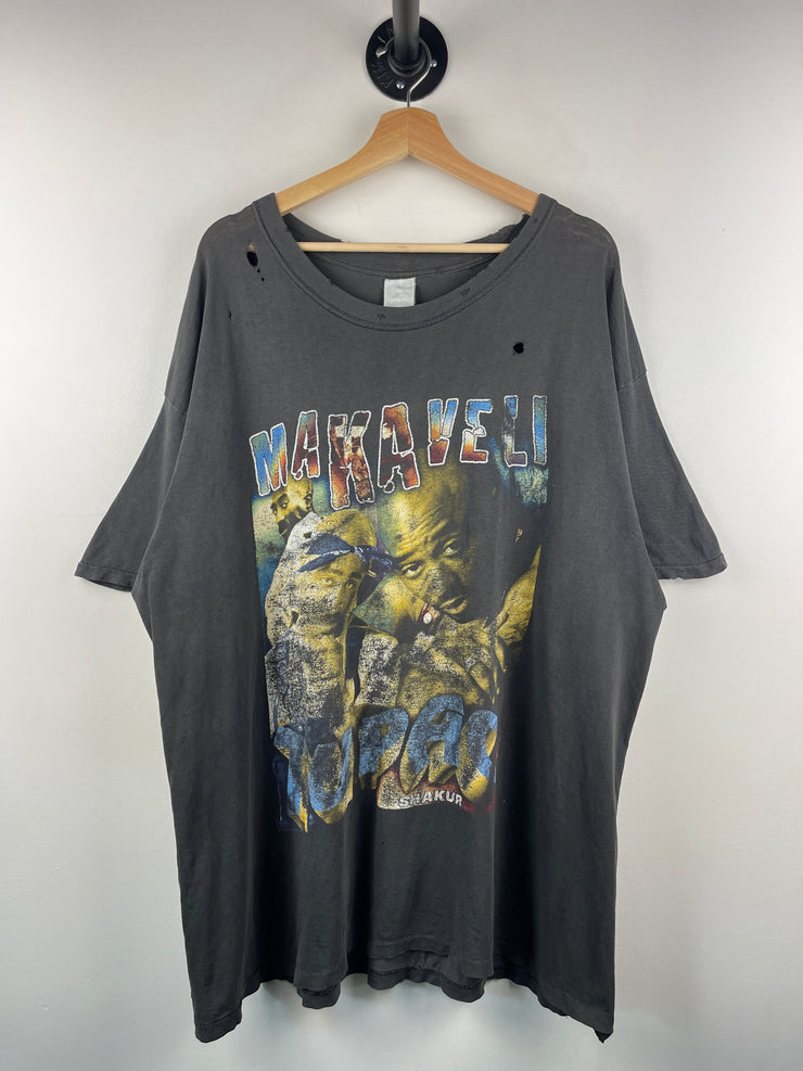 Vintage 90s Tupac Shakur 2Pac Thug Life Black Rap Tee