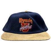 Vintage 90s Kahlua Rocks Navy Wool Strapback Hat