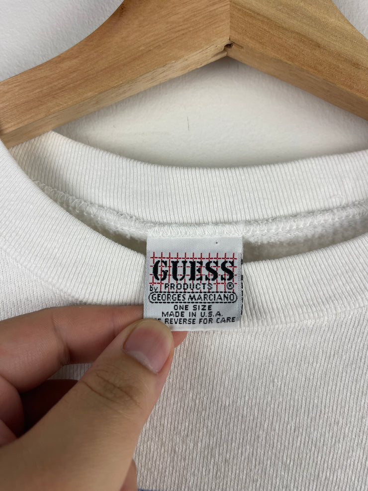 Vintage 90s Guess Chevrolet Bel Air White Crewneck