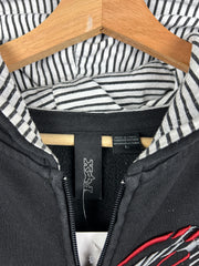 Vintage Y2K Fox Embroidered Black & Red Zip Up Hoodie