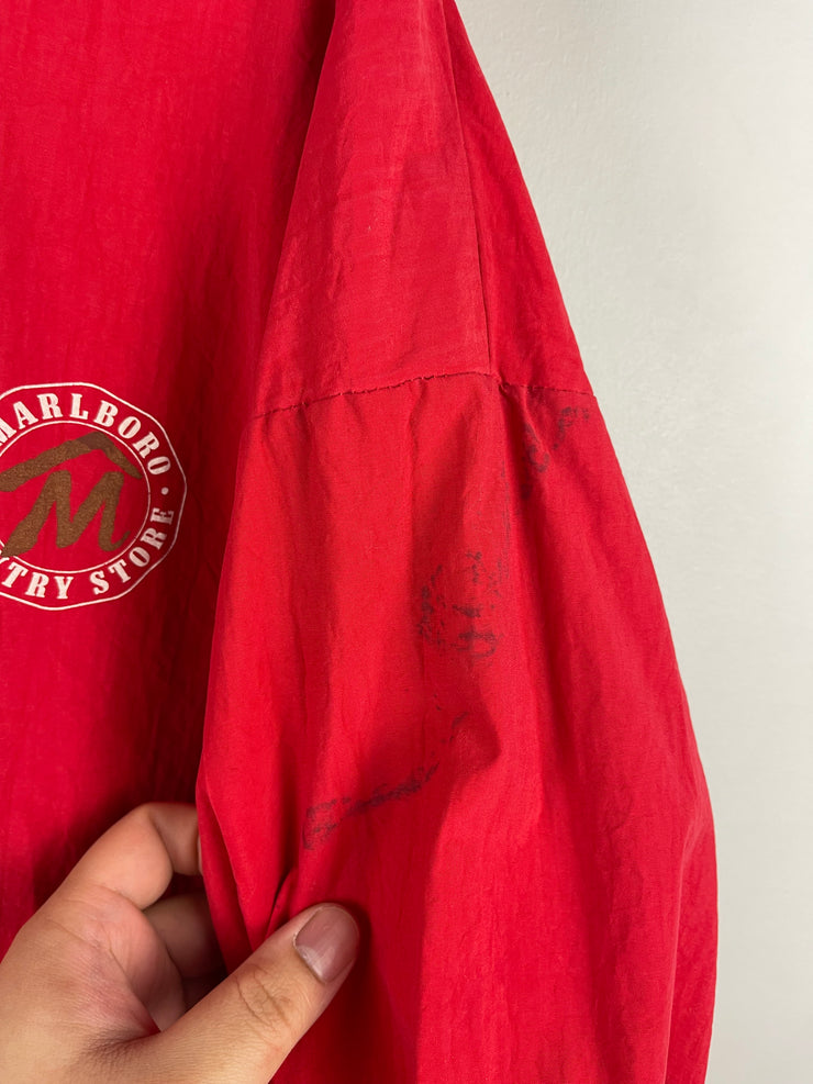 Vintage 90s Marlboro Country Store Red Pullover Windbreaker