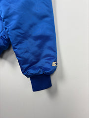 Vintage 80s NFL Starter Buffalo Bills Arch Logo Blue Satin Bomber Jacket