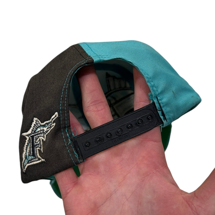 Vintage 90s MLB Florida Marlins Big Logo Split Panel Snapback