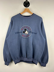 Vintage 90s Disney Mickey & Co Embroidered Faded Blue Crewneck