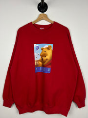 Vintage 90s Disney Winnie The Pooh Honey Of A Bear Red Crewneck