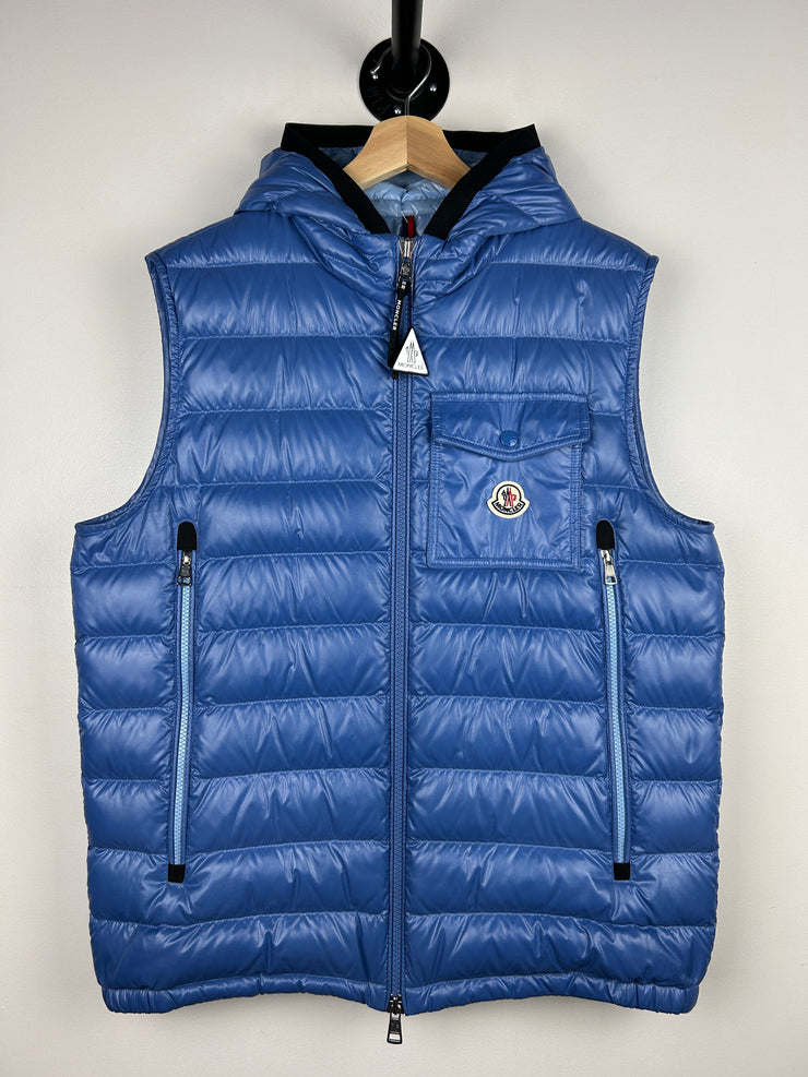 Moncler Ragot Gilet Down Filled Blue Puffer Vest