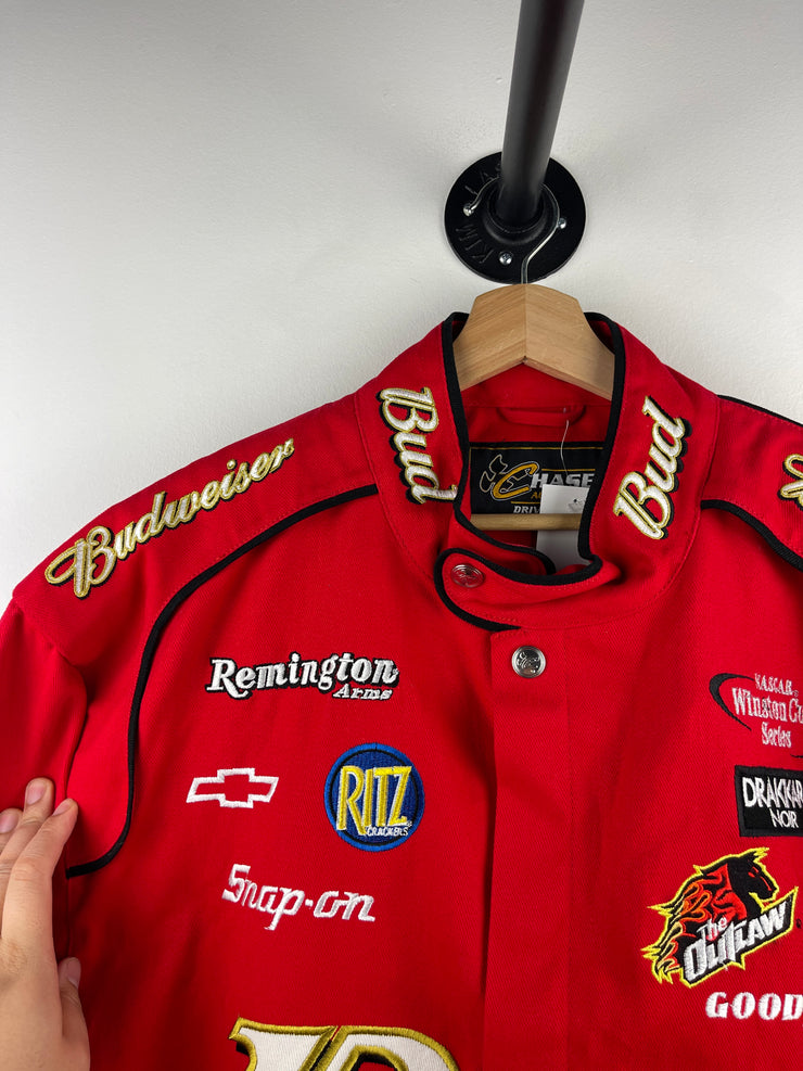 Vintage Nascar Chase Dale Earnhardt Jr Budweiser Red Racing Jacket