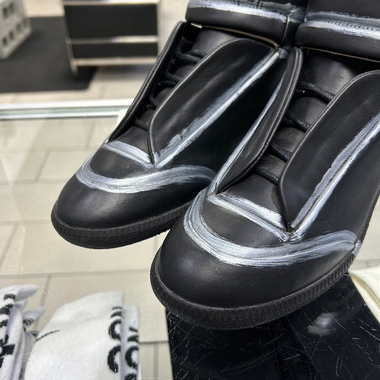 Maison Margiela Future Black & Silver High Top Sneakers